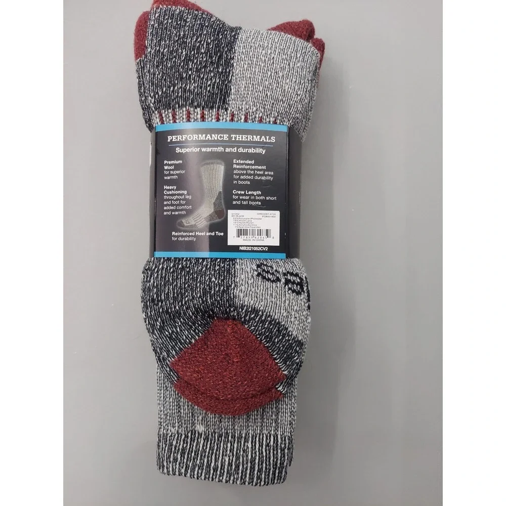 2 pair Dickies Socks Men Wool Blend Performance Thermal Crew Length Cold Weather
